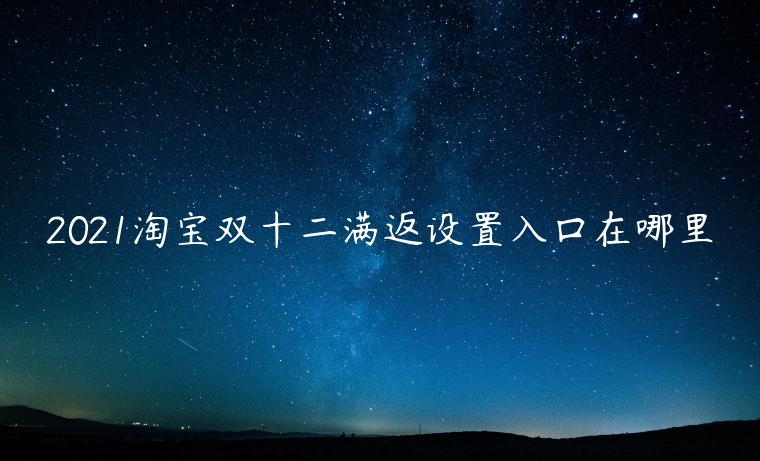 2021淘寶雙十二滿返設置入口在哪里